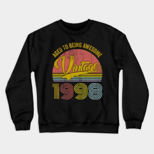 Classic 22nd birthday for men women Vintage Rainbow 1998 Crewneck Sweatshirt